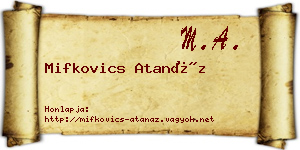 Mifkovics Atanáz névjegykártya